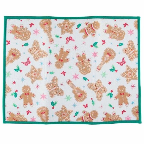 Dolly Parton Gingerbread Man & Guitar Holiday Drying Mat - Picture 2 of 7